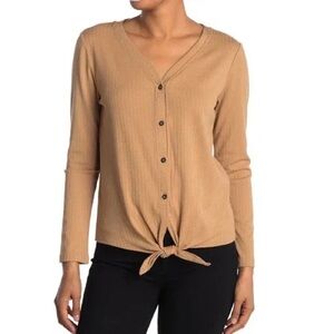 Tan Button-Up Women's Top by Velvet Heart